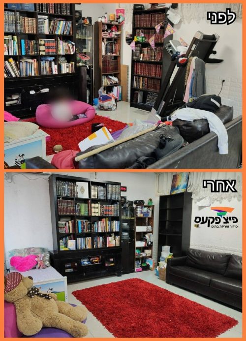 סדר וארגון לסלון פיצ'פקעס